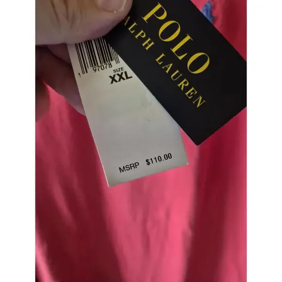 Polo Ralph Lauren Performance Polo 2XL Classic Red Blue Pony Logo Golf Shirt NWT - Picture 8 of 9